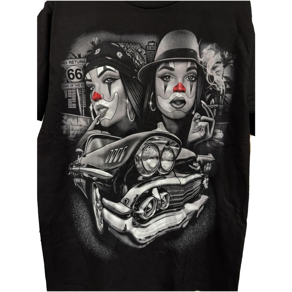 Chicano-Style Graphic T-Shirt - Tears of a Clown Medium